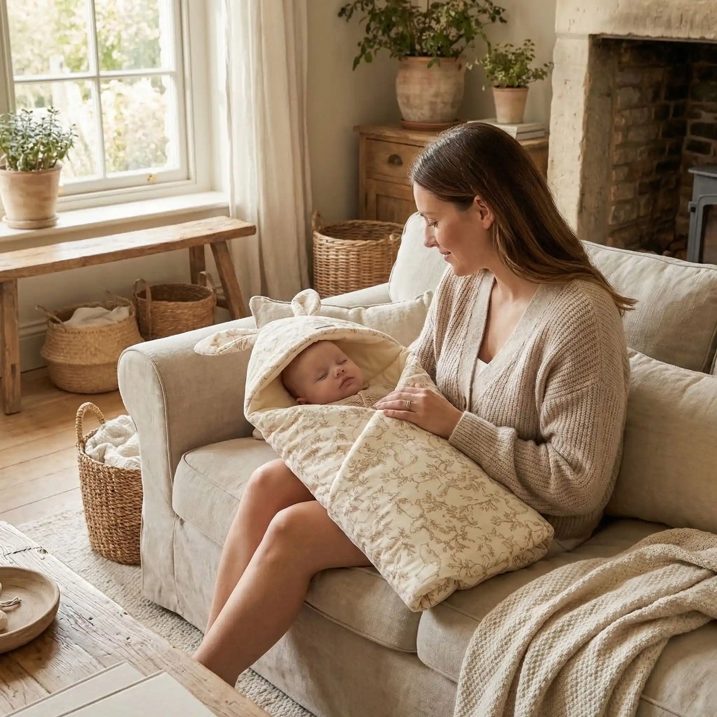 Couverture enveloppante bébé lapin respirante pliable sécuritaire légère