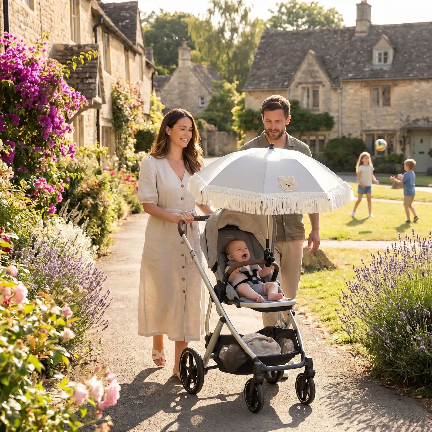 Ombrelle poussette universelle lapin transportable