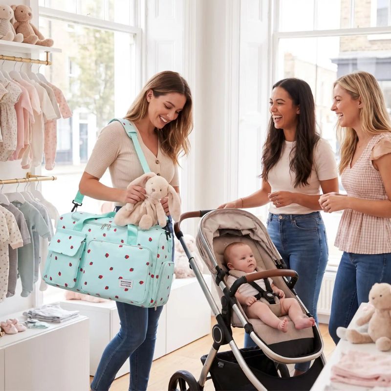 Sac à langer bébé fille luxe élégant spacieux poche spéciale petites chaussures