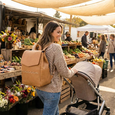 Sac à langer bébé luxe delicat beige