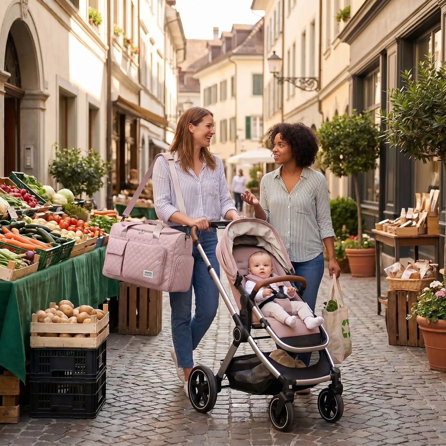Sac a langer bebe luxe pratiquerose spacieux