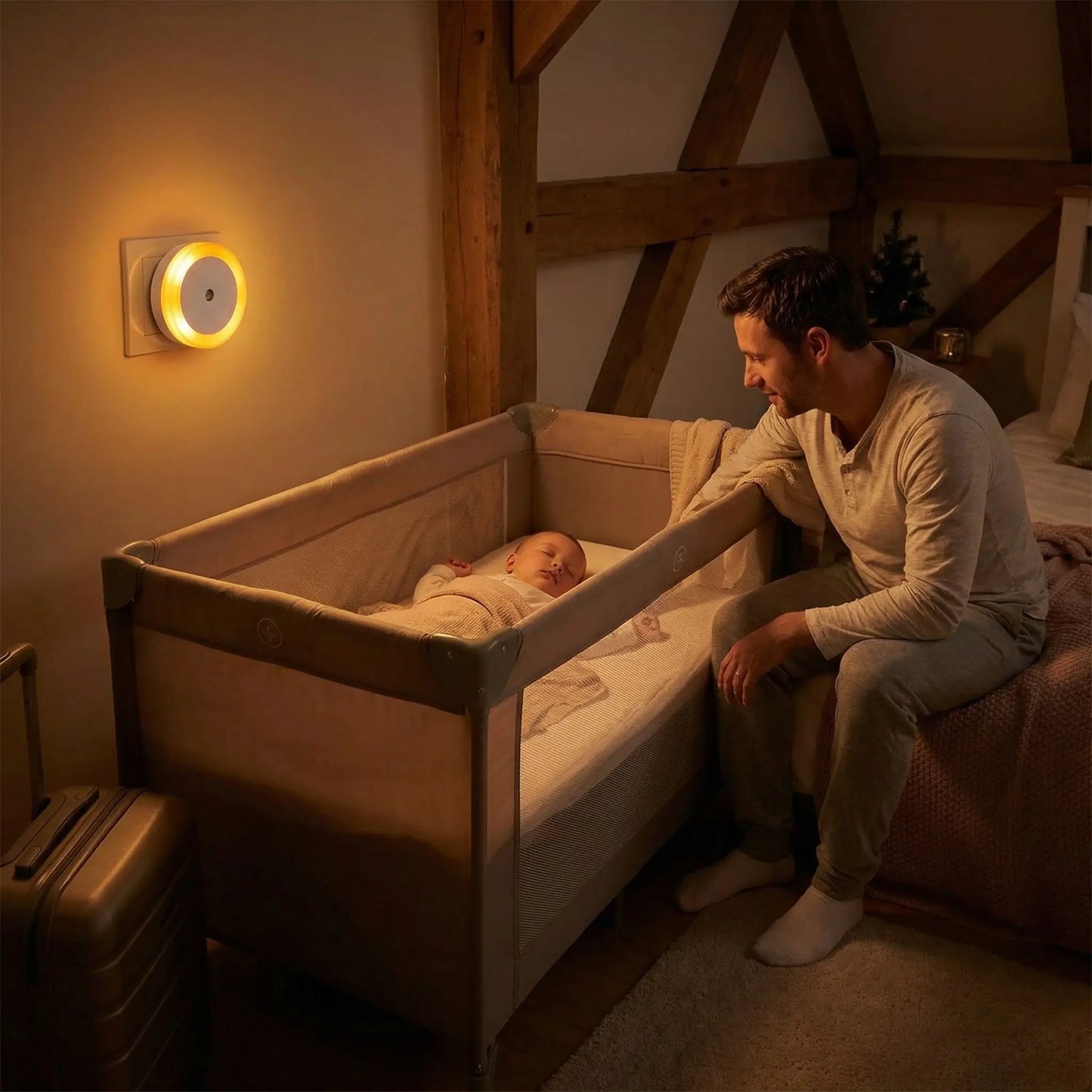 Veilleuse murale bebe rayonnante légère durable