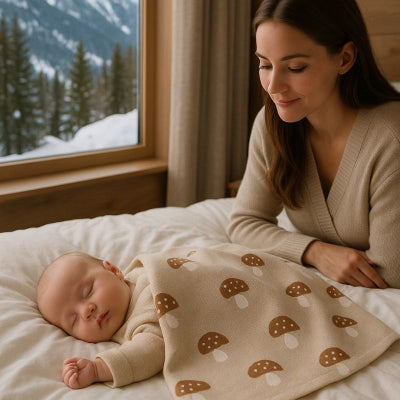 Bébé sieste recouvert couverture bébé design champignon coton tricoté protectrice douce chambre maman montagne