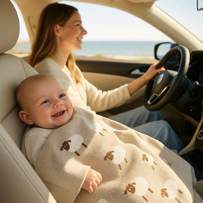 Bébé voiture recouvert couverture bébé design mouton tricotée respirante lavable transportable