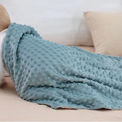 Couverture bébé gris bleu polaire flanelle réversible lavable lit bébé