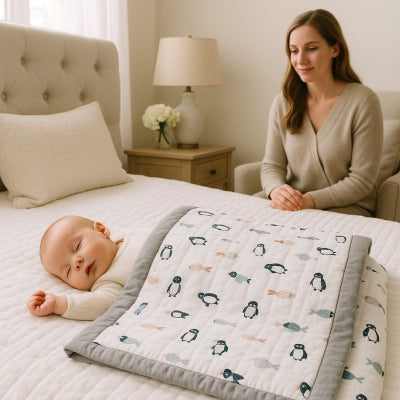 Bébé sieste recouvert couverture bébé naissance design animaux polaires respirante lavable coton légère lit chambre maman