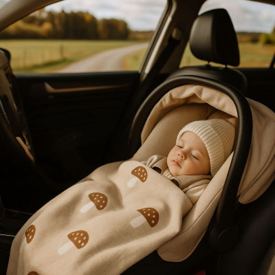 Bébé sieste voiture recouvert couverture bébé design champignon lavable douce réconfortante chaude nomade