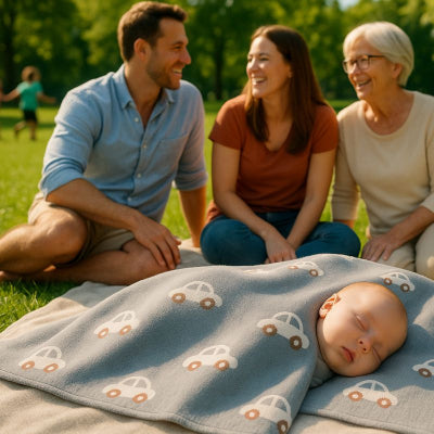 Bébé sieste parc enveloppé couverture bébé style voiture gris foncé douce chaleureuse réconfortante nomade
