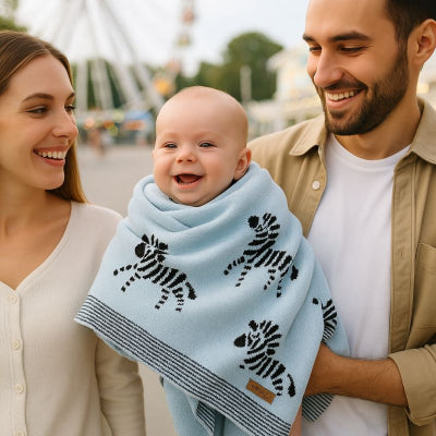 Bébé bras papa parc loisir recouvert couverture bébé style zèbre bleu pliable douce nomade lavable