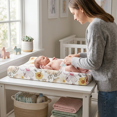 housse matelas à langer floral sécurisée