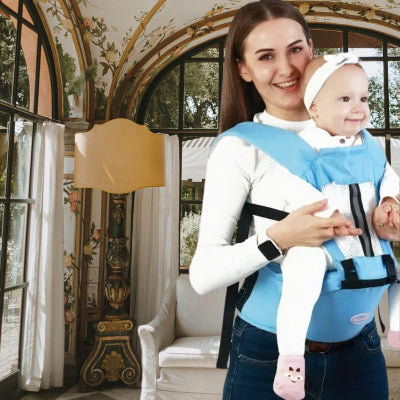 porte bebe bleu renfort lombaire maman veranda