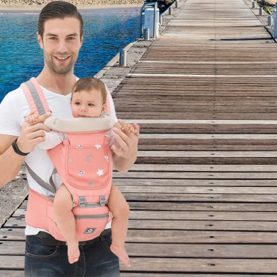 porte bebe confortable bretelles renforcees papa promenade bord mer