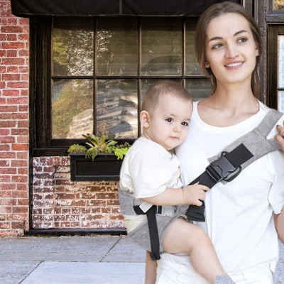 porte bebe gris clips ajustables securitaire maman promenade ville