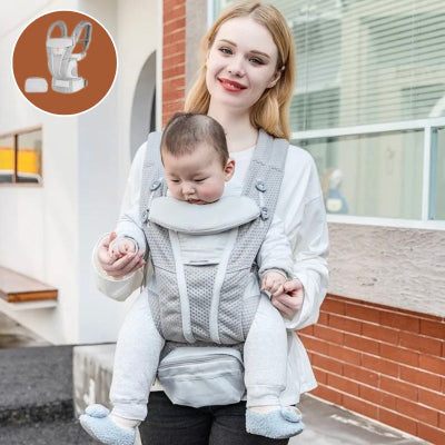 Porte bébé gris pochette face monde