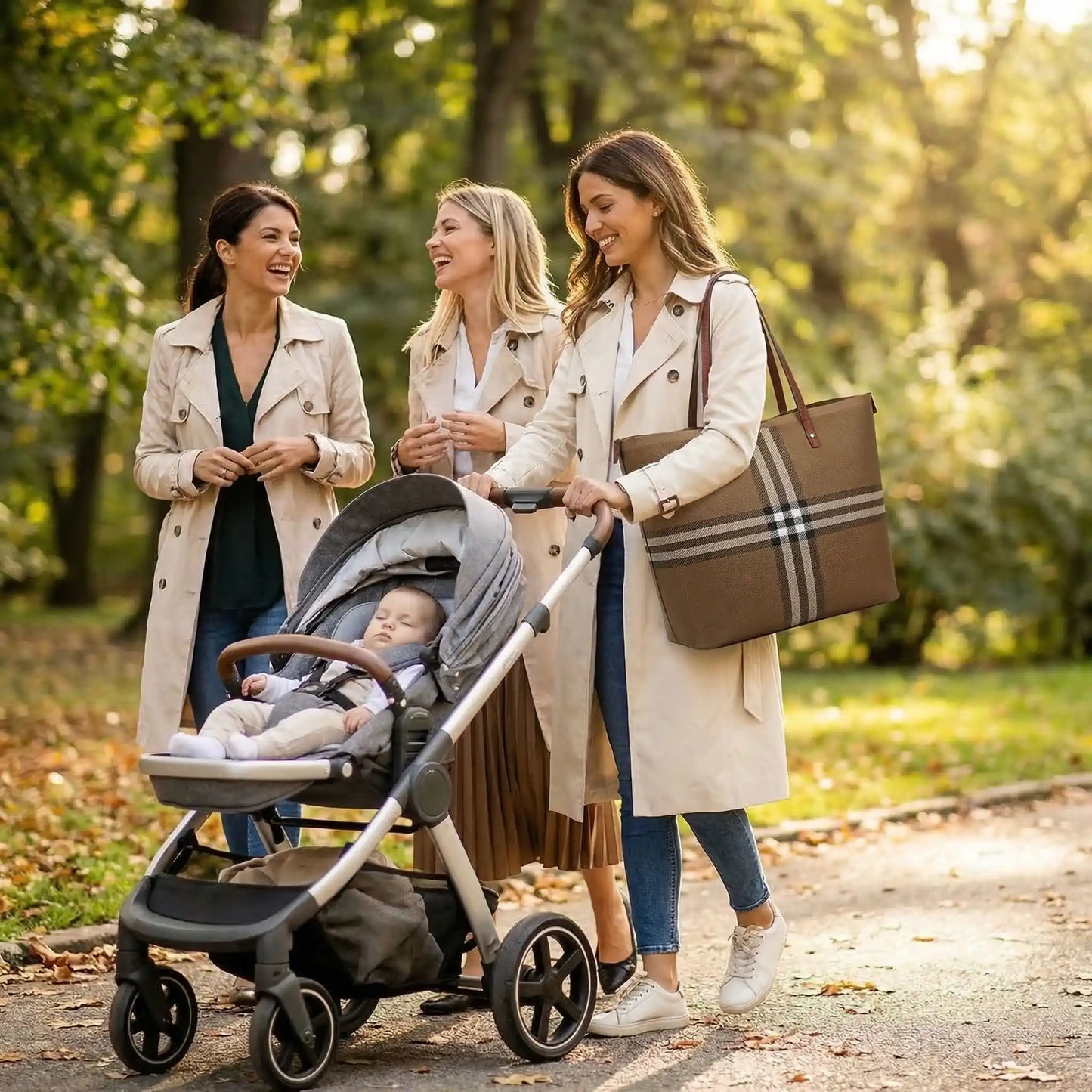 sac a langer chic mode parisienne marron