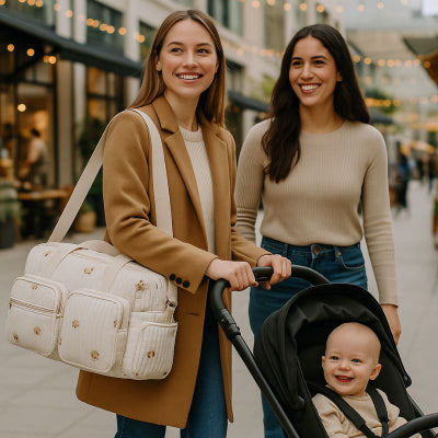 Maman poussette portant épaule sac à langer matelassé design mignon bandoulière renforcée