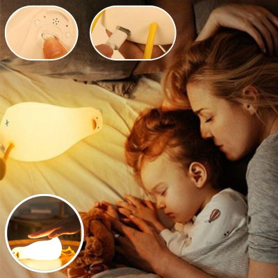 Veilleuse bebe canard chaleureuse apaisante lumineuse bébé bras maman chambre