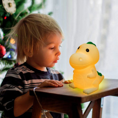 Veilleuse bébé dinosaure silicone alimentaire coins arrondis doux chambre bébé