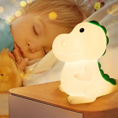 Veilleuse bébé dinosaure crête verte lumière douce chambre bébé