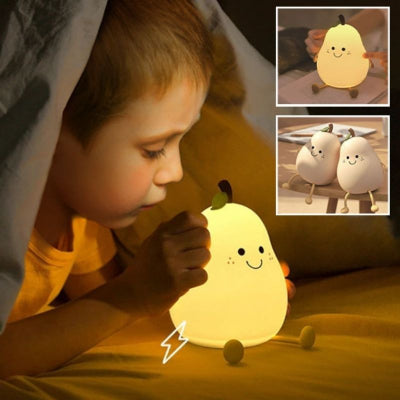 Veilleuse bebe poire jaune rassurante marche arret chambre enfant