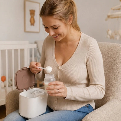 Boite doseuse pour lait poudre bebe gain de temps