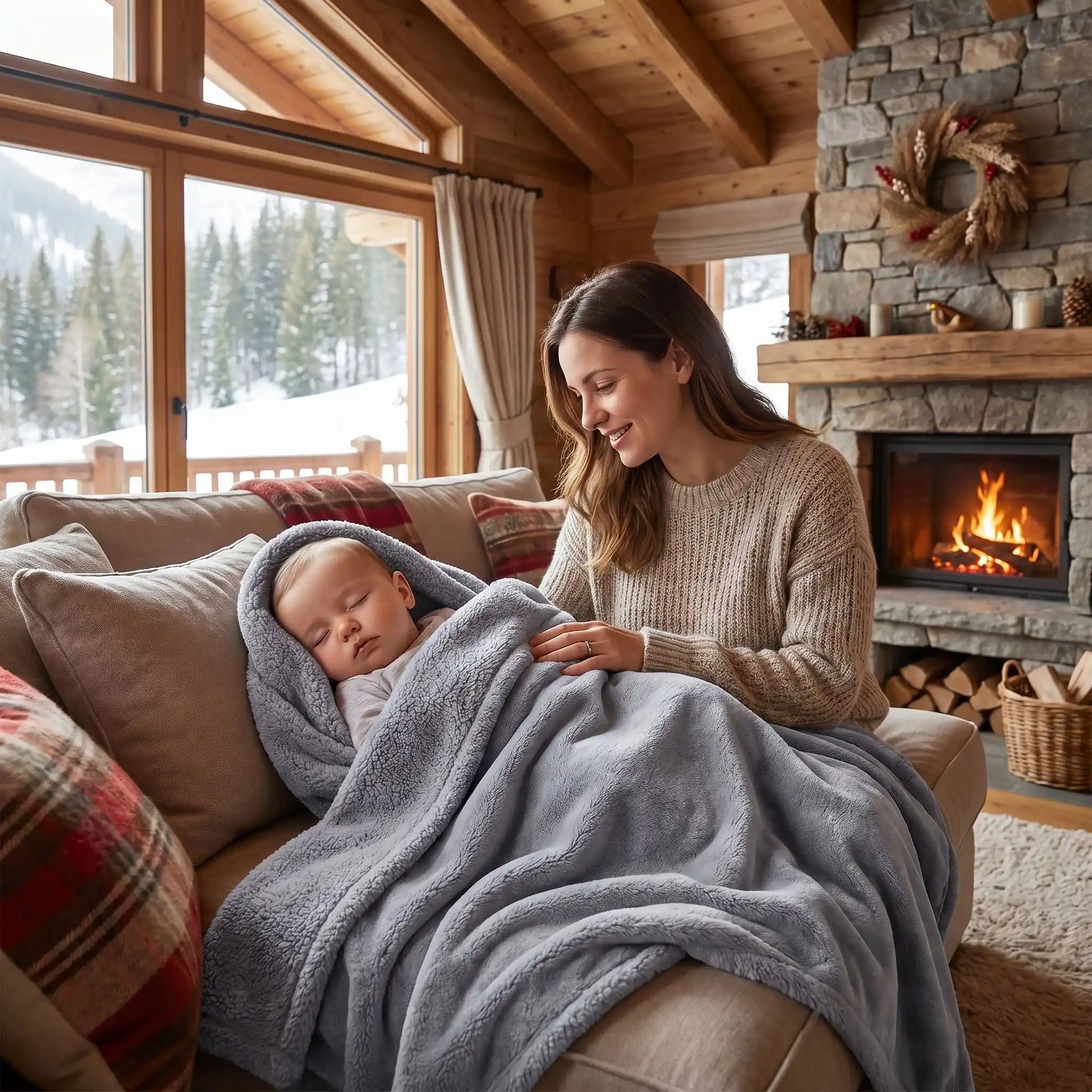 Couverture bebe hiver unie douceur chaleur