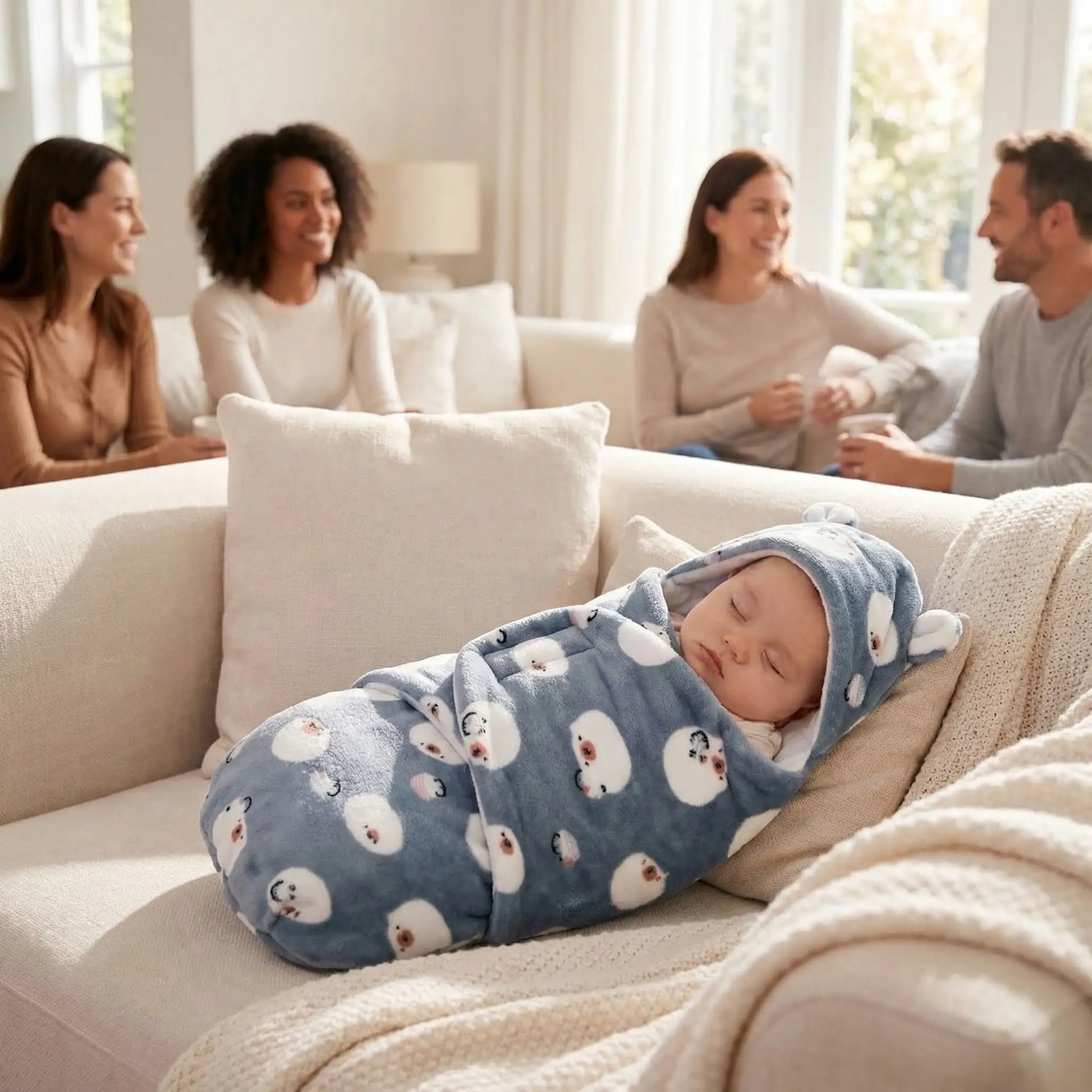 Couverture enveloppante bebe ours polaire chaleureuse