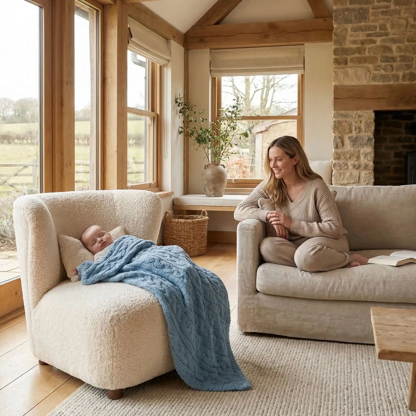 Couverture nomade vague douce polaire corail