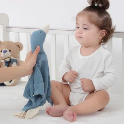 Doudou bebe fille consolant bleu sécurisé