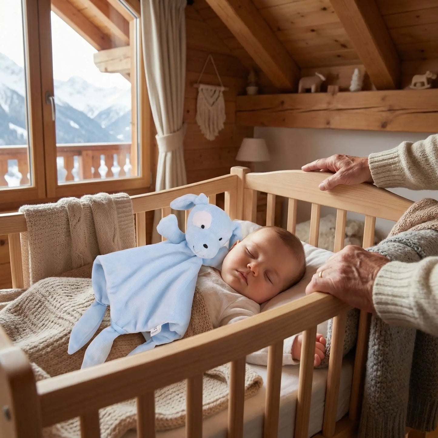 Doudou chien premiers câlins transportable sécurisé