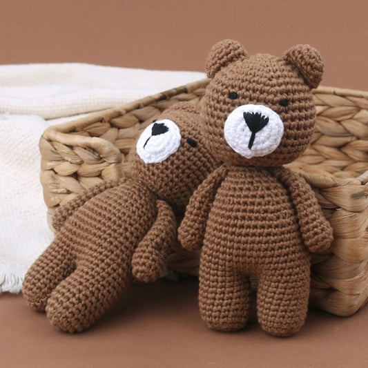 Doudou crochet tendresse marron