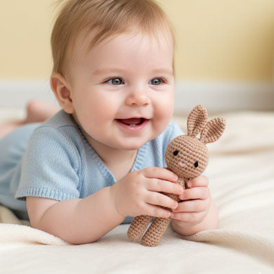 Doudou lapin câlin doux responsabilisant