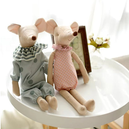 Doudou souris apaisant gris rose