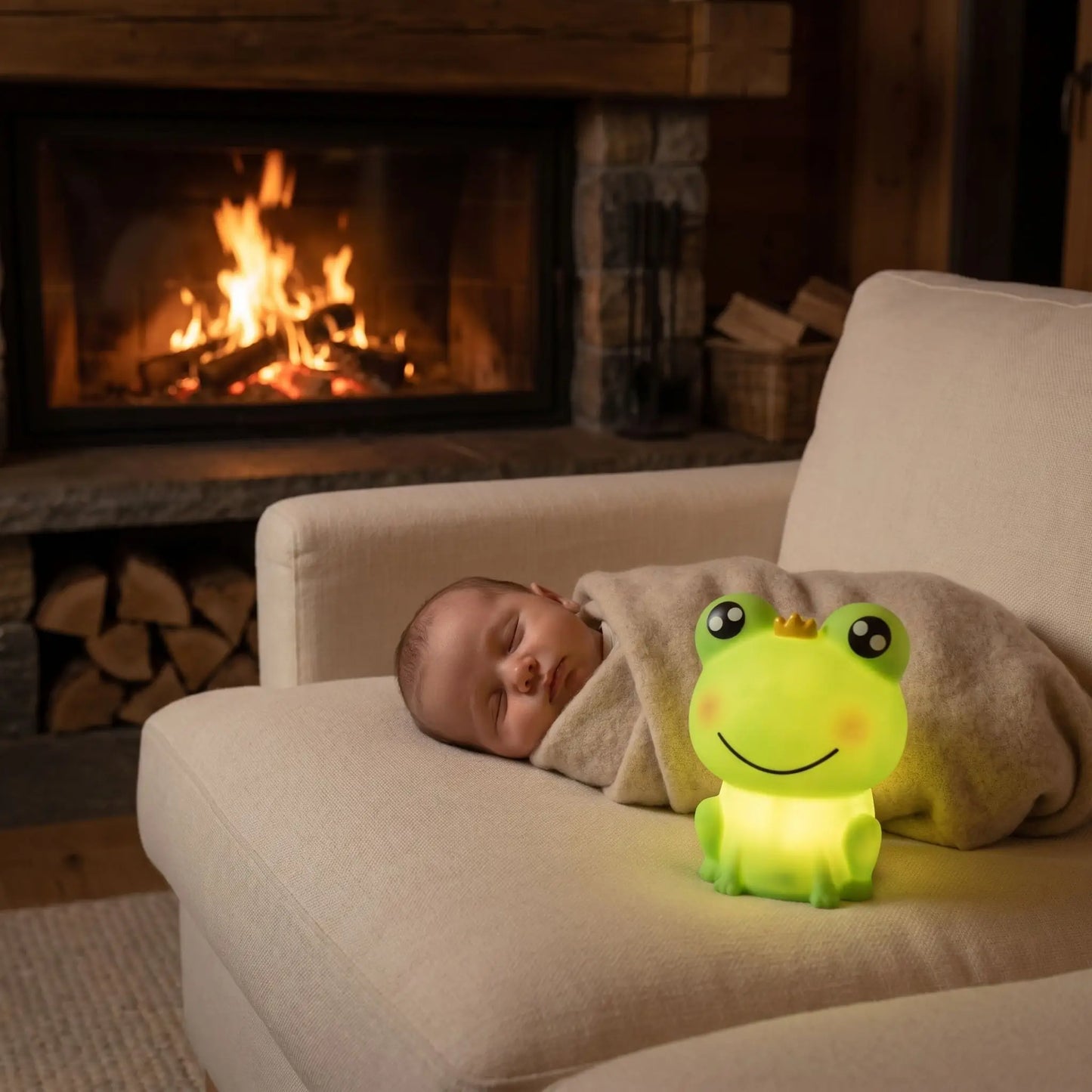 Grenouille veilleuse lumière chaude vert légère
