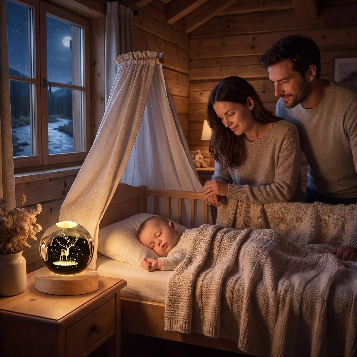 Lampe veilleuse cerf berceuse utilisation facile