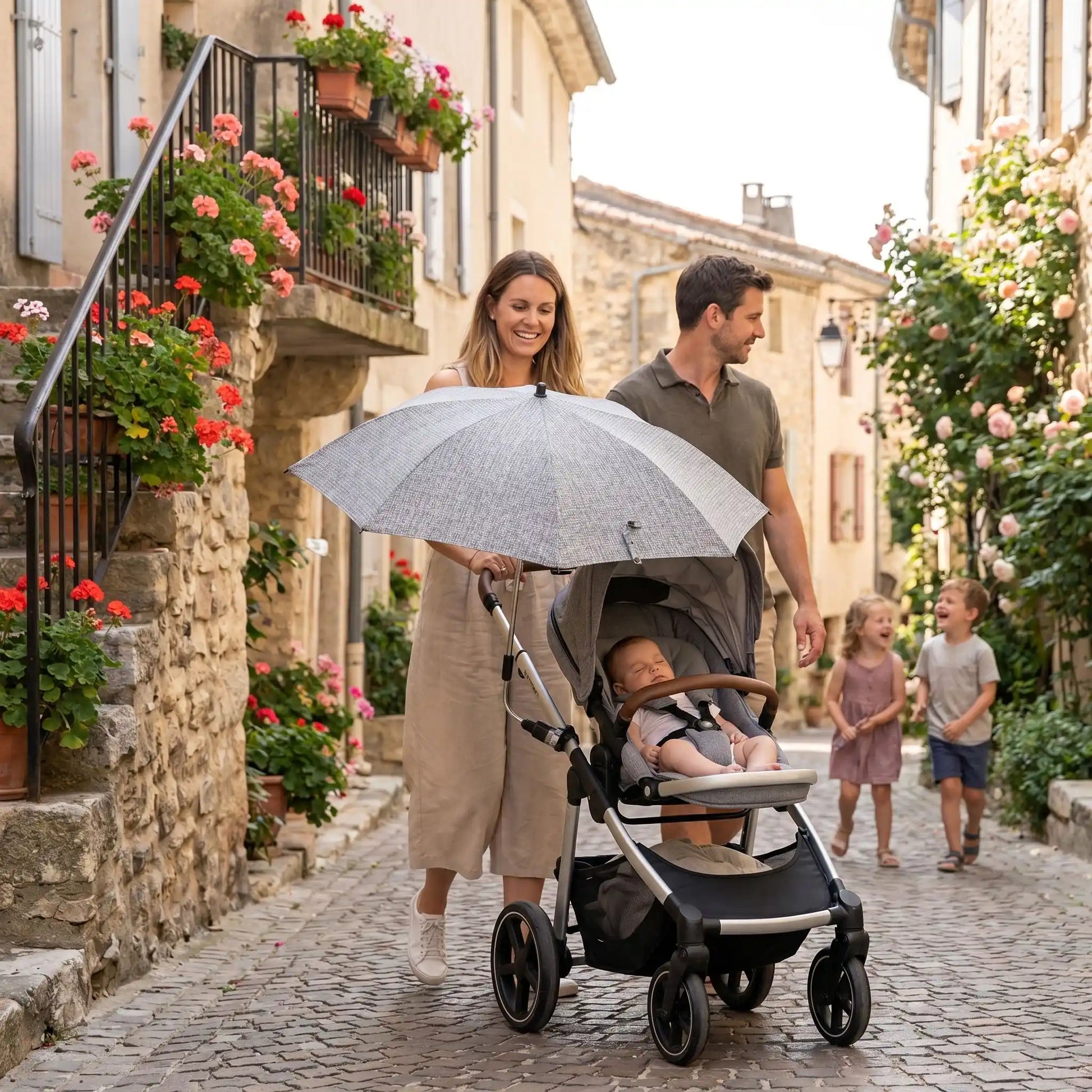 Parapluie poussette grande taille utile léger