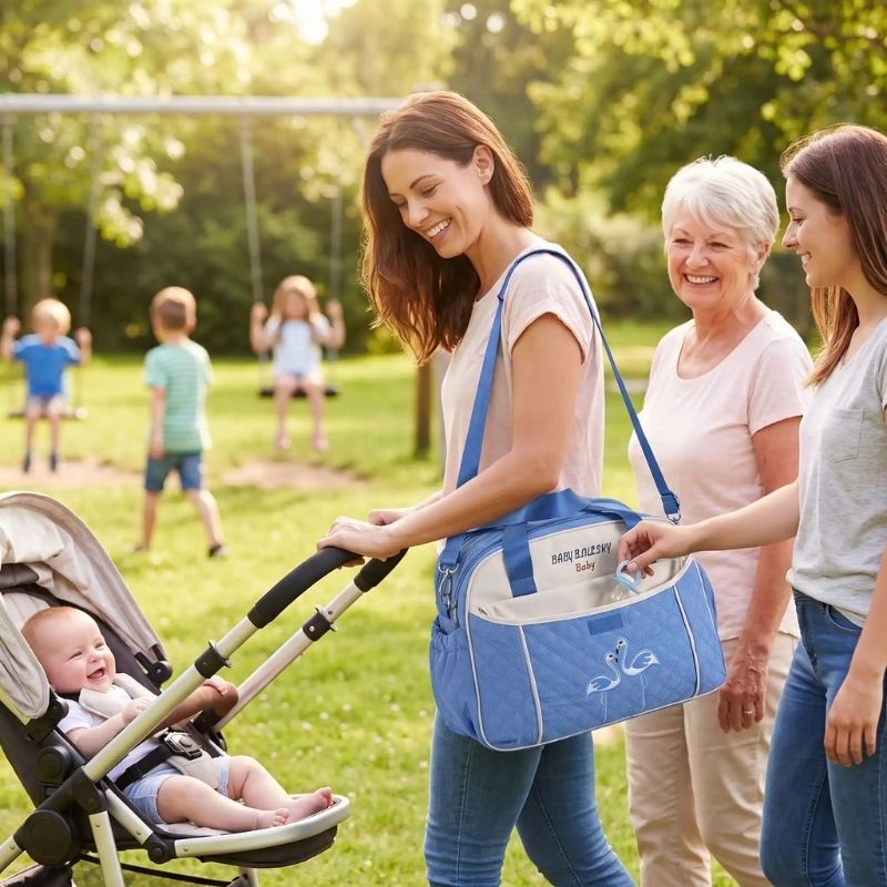 Sac à langer bébé garçon multifonction fibre synthétique renforcée