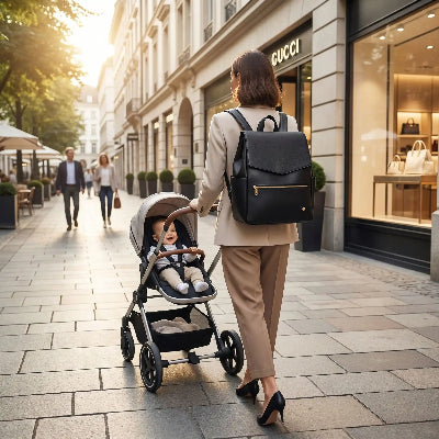 Sac à langer bébé luxe delicat noir