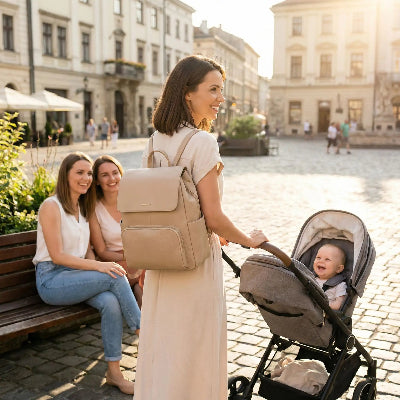 Sac a langer bebe luxe elegance urbaine marron spacieux léger