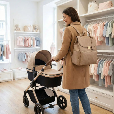 Sac a langer bebe luxe elegance urbaine marron