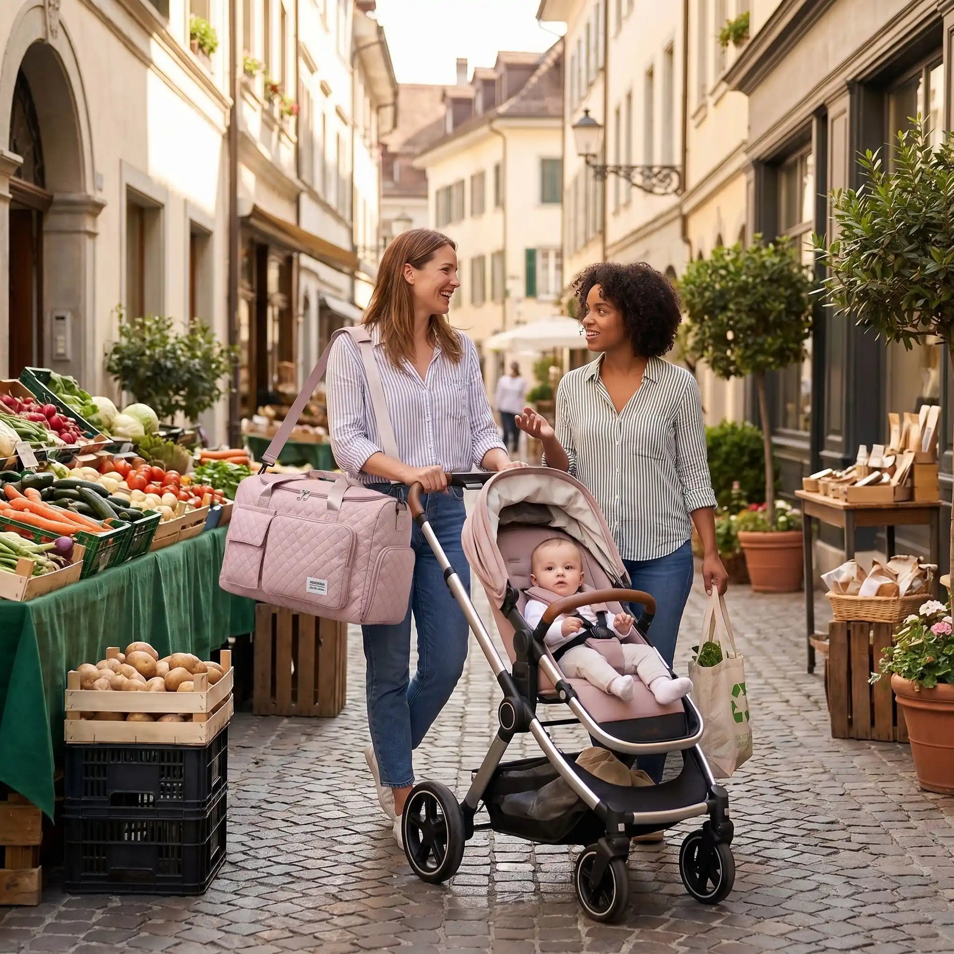 Sac a langer bebe luxe pratiquerose spacieux
