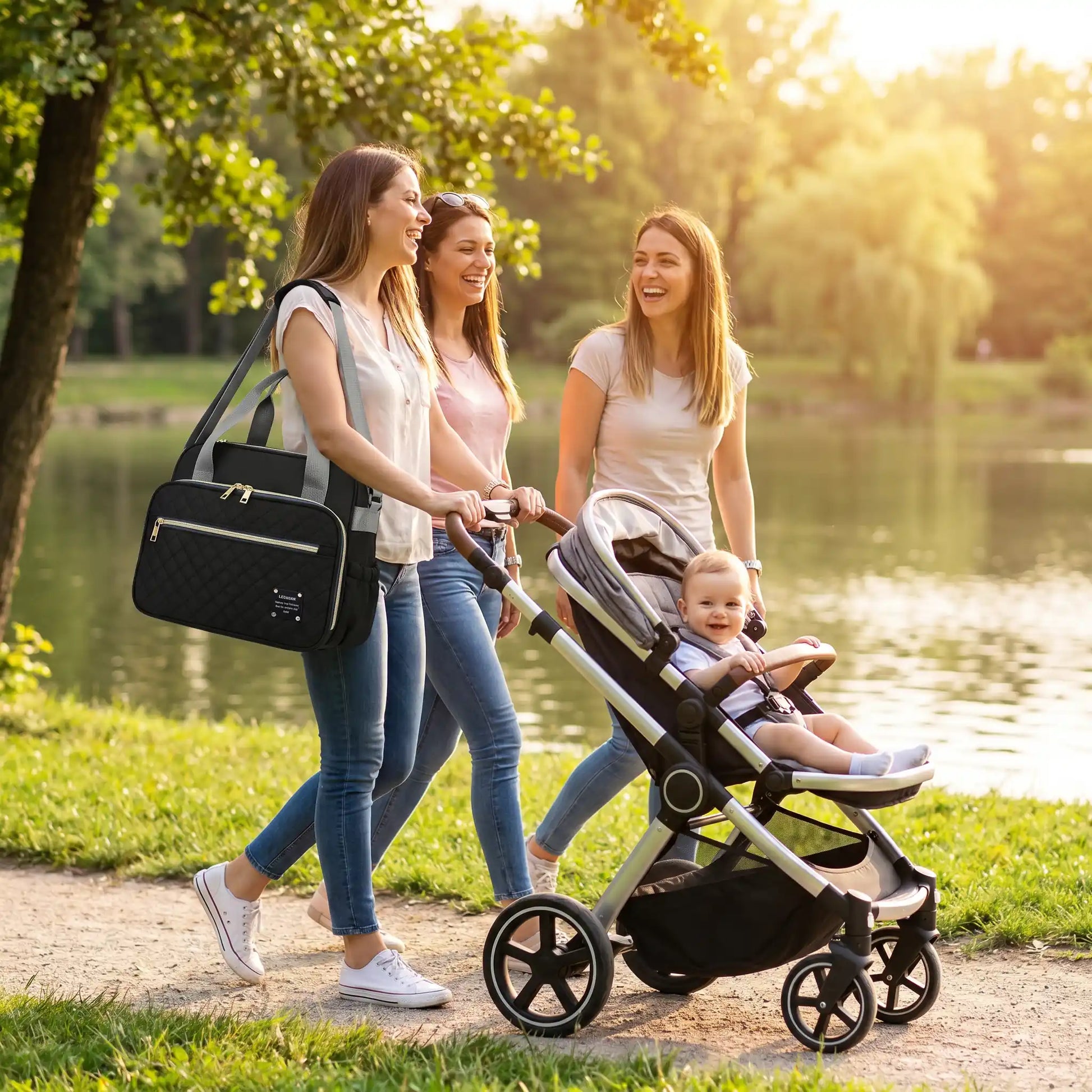 Sac a langer chic élégance moderne mains libres