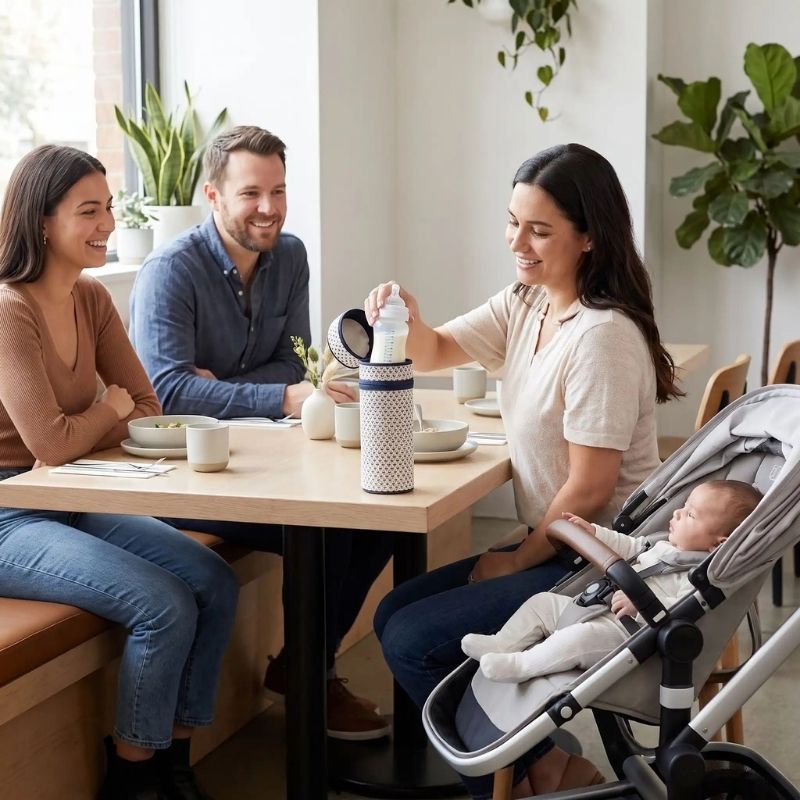 Sac a langer de luxe première sortie bébé porte biberon pratique