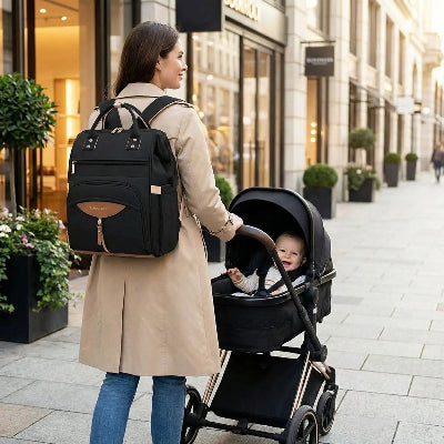 Sac a langer de luxe sophistique noir