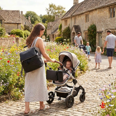 Sac a langer luxe grande capacité noir confortable