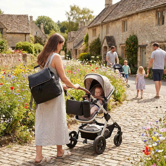 Sac a langer luxe grande capacité noir confortable