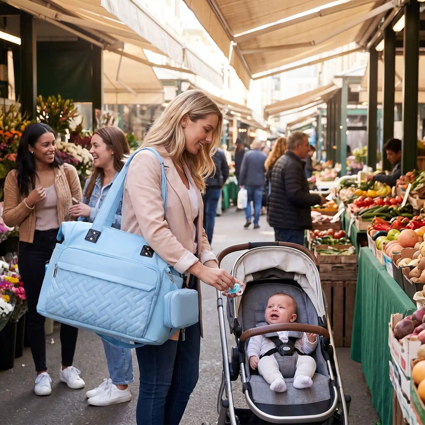 Sac à langer pour bébé pour garçon chérubin 9 poches bien agencées