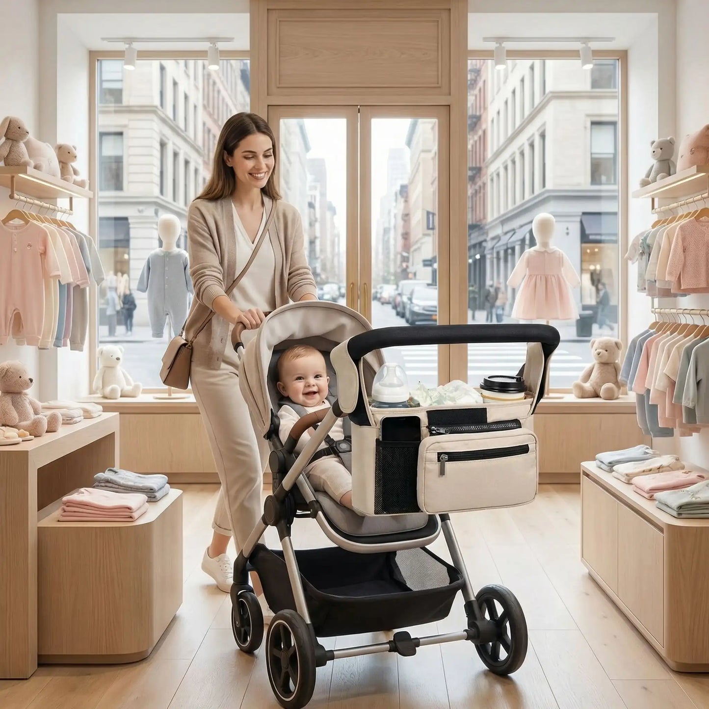 Sac à langer pour poussette maxi génial renforcé élégant