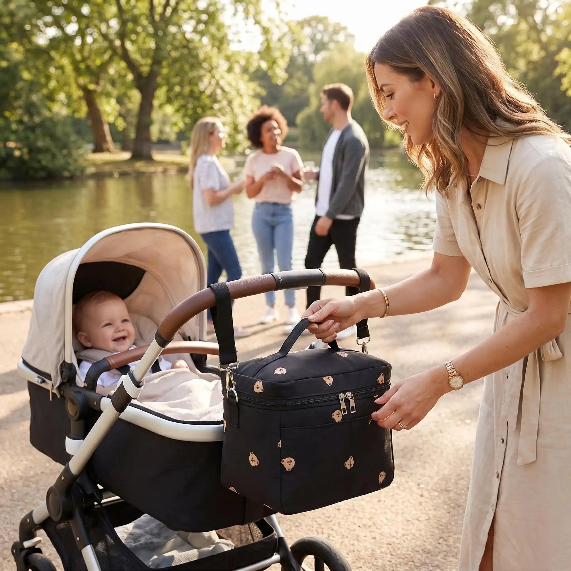 Sac a langer pour poussette ultra-léger noir
