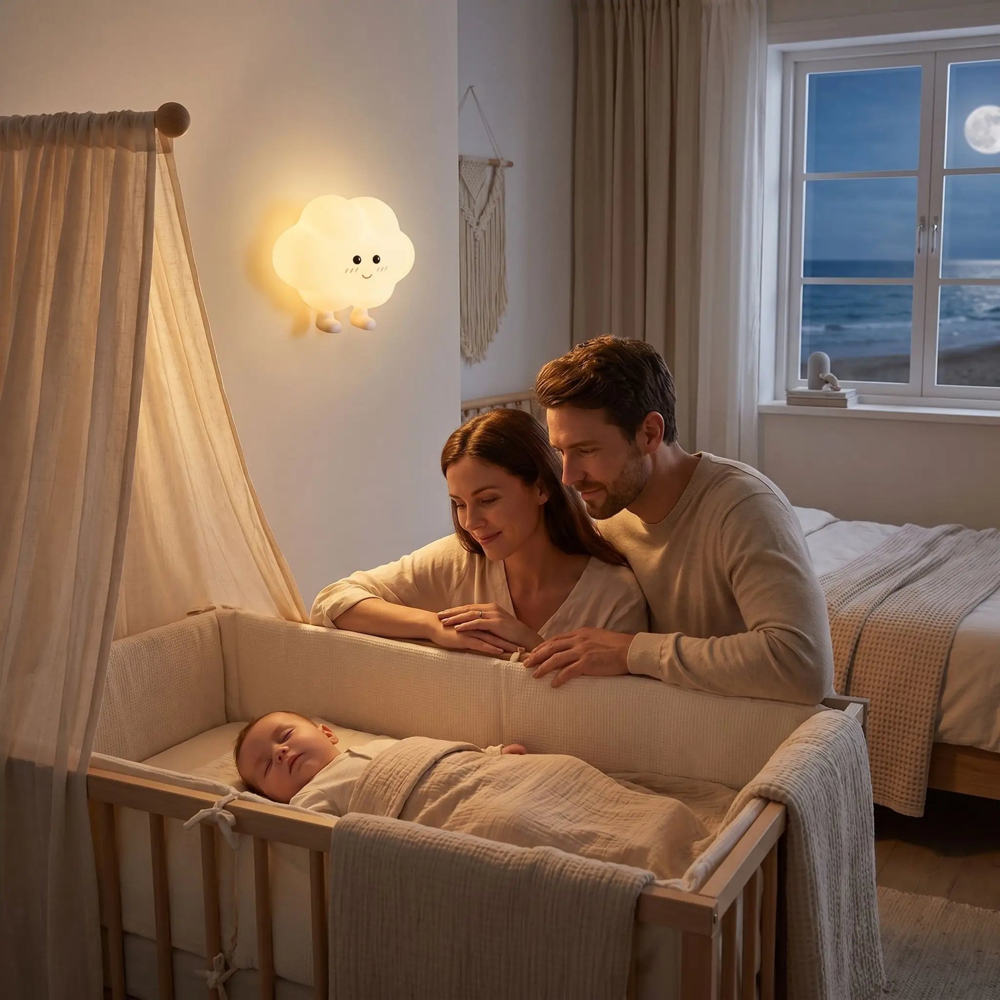 Veilleuse bébé murale nuage tactile douceur sommeil